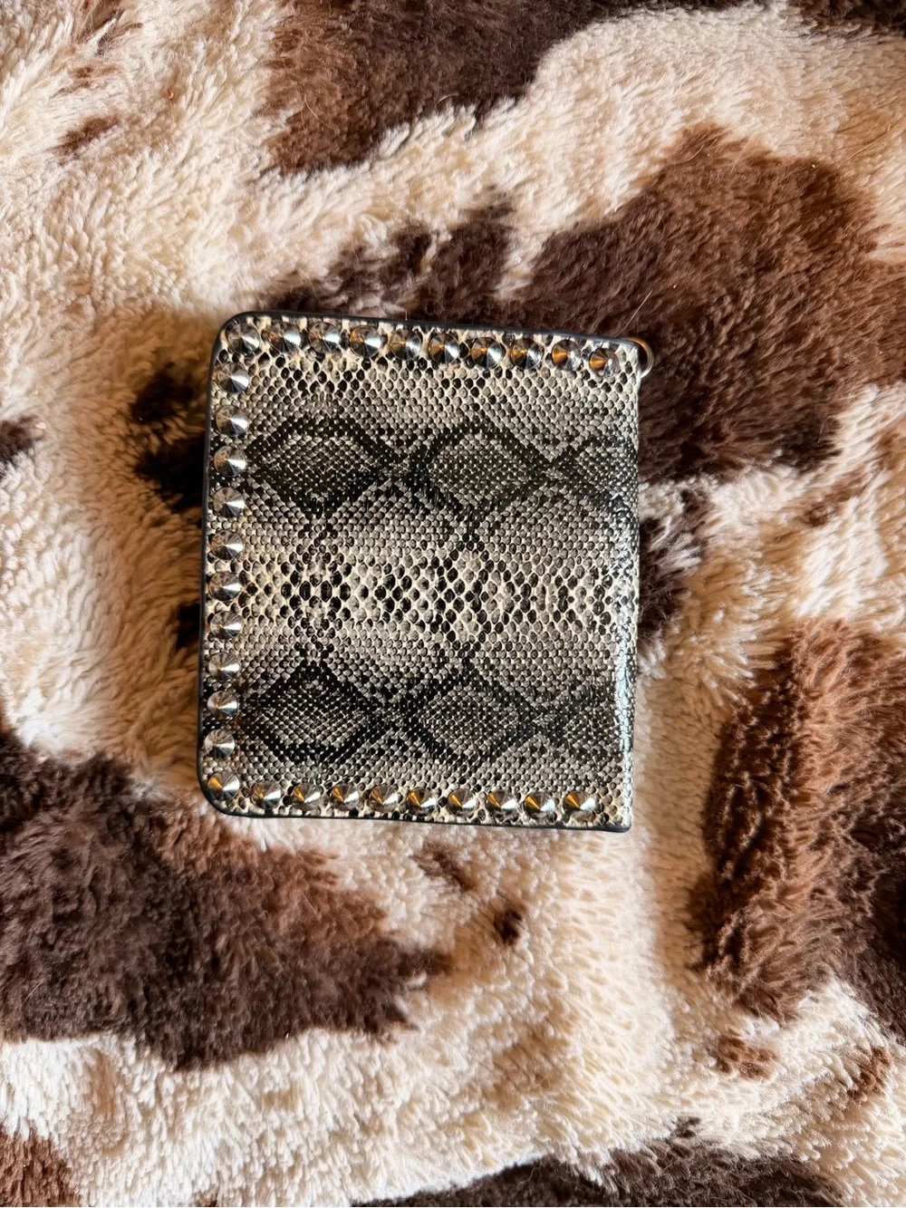 Studded Cross Bifold Wallet - Black and Silver